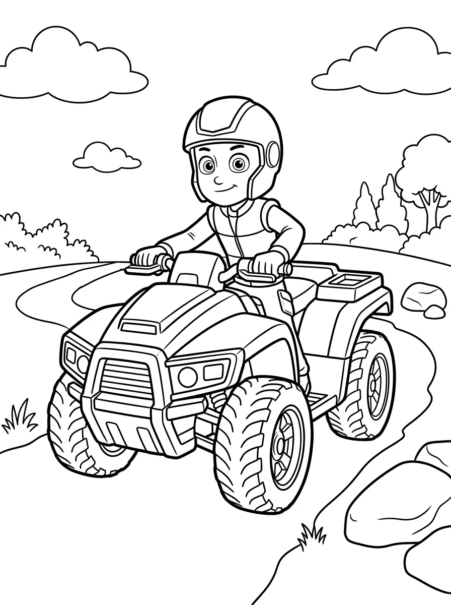 Garçon pilotant un quad