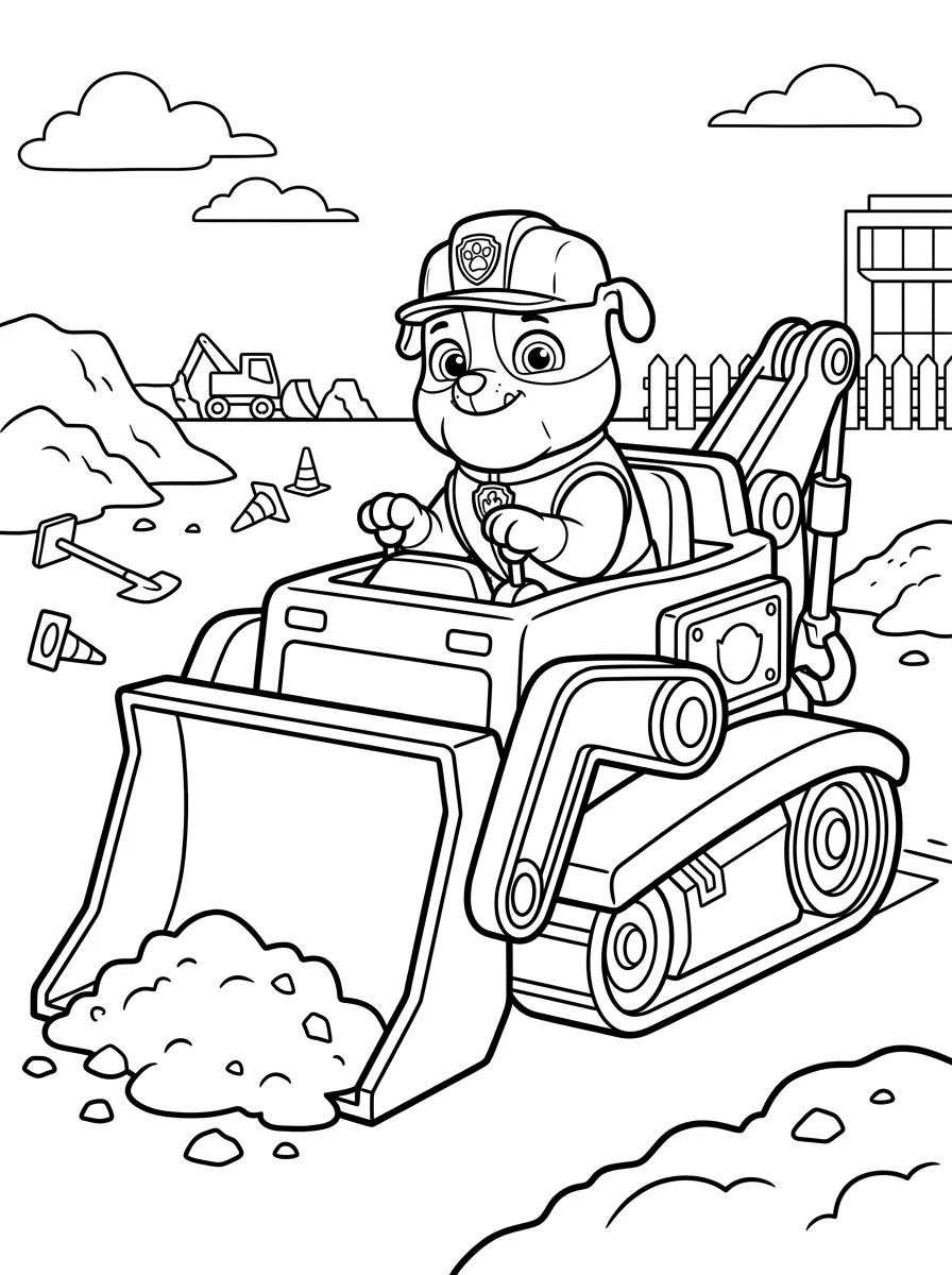 Rubble conduit son bulldozer