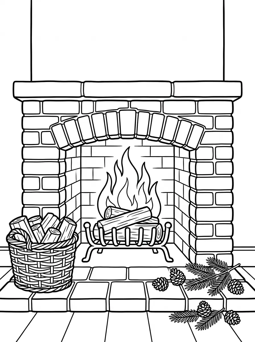 Feu de cheminée d'automne