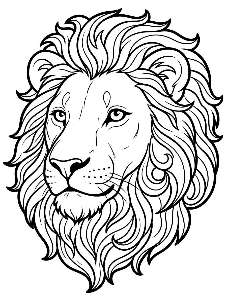 Coloriage de lion majestueux