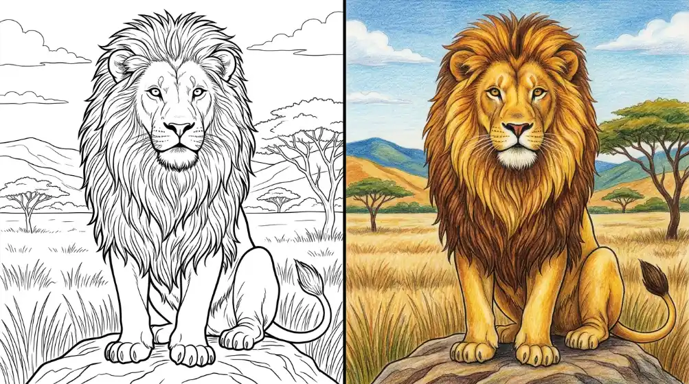 Coloriage Lion Coloriage