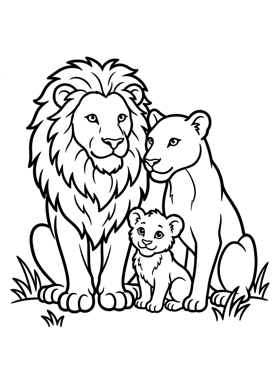 Une famille de lions