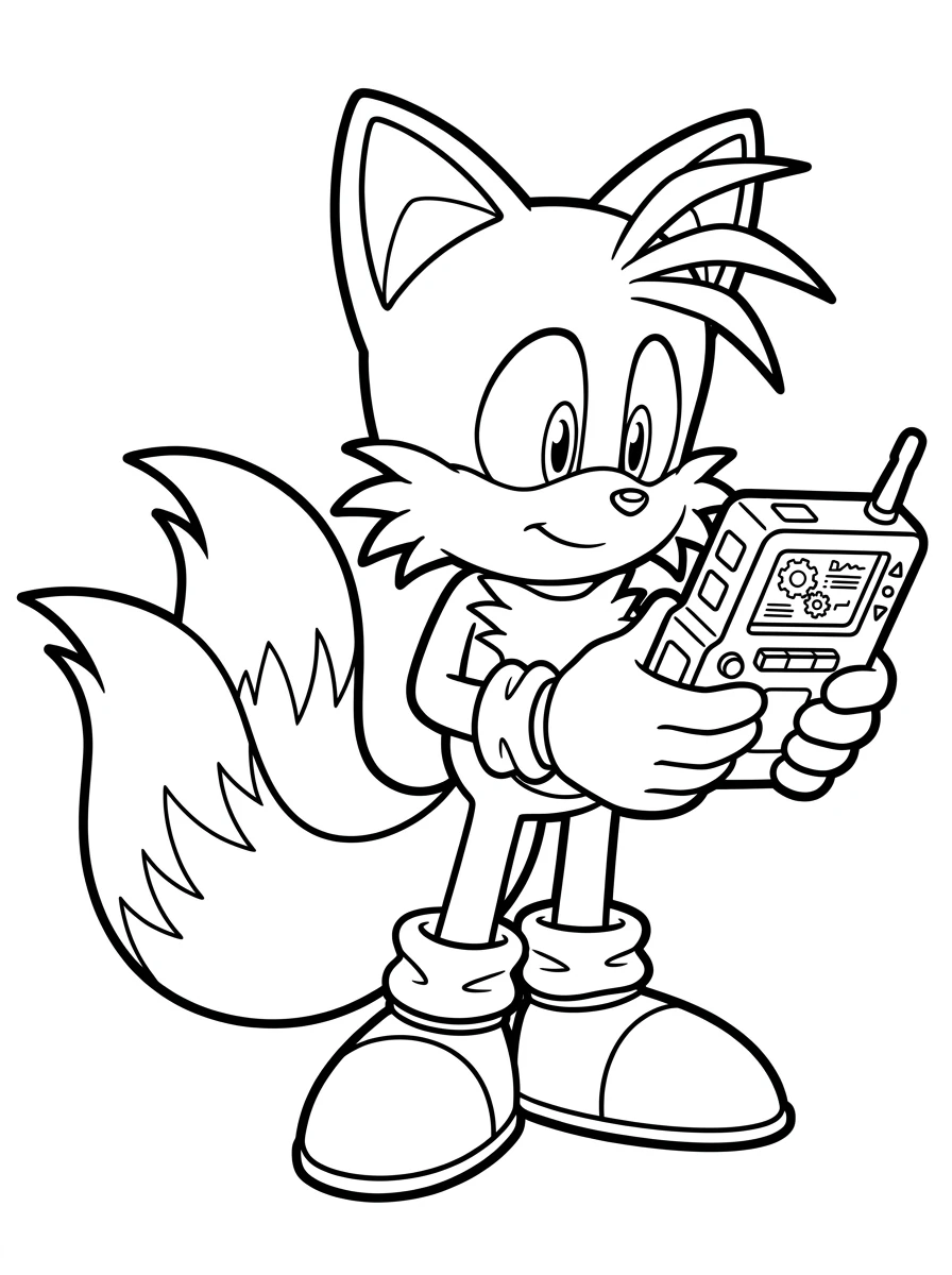 Coloriage Sonic avec Tails