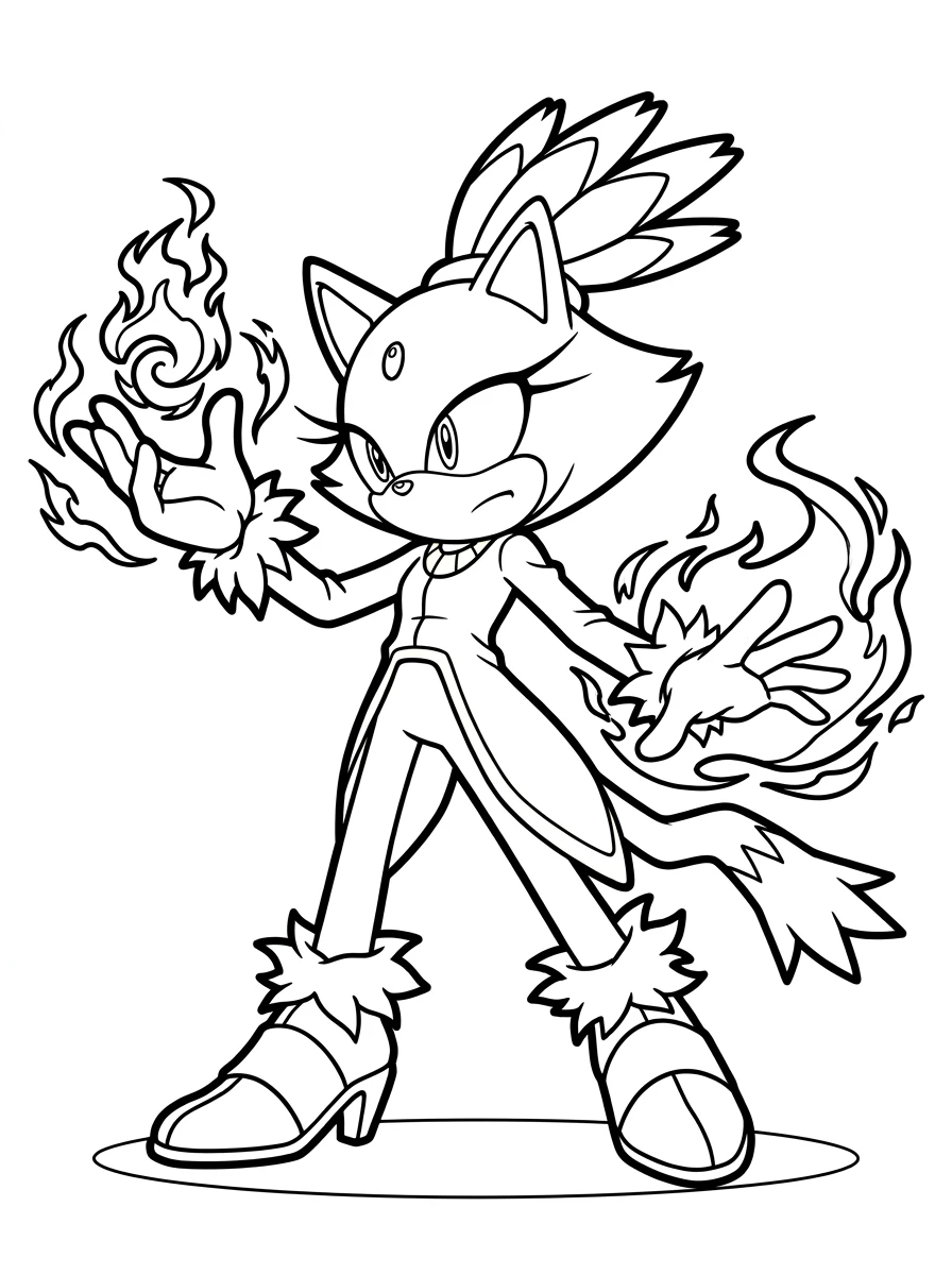 Coloriage Sonic de Blaze