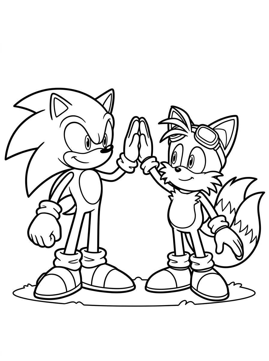 Coloriage Sonic et Tails