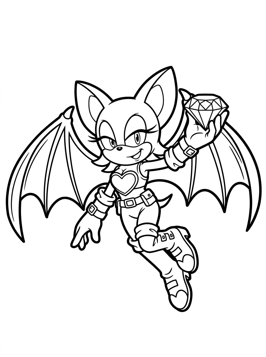 Rouge la chauve-souris en vol