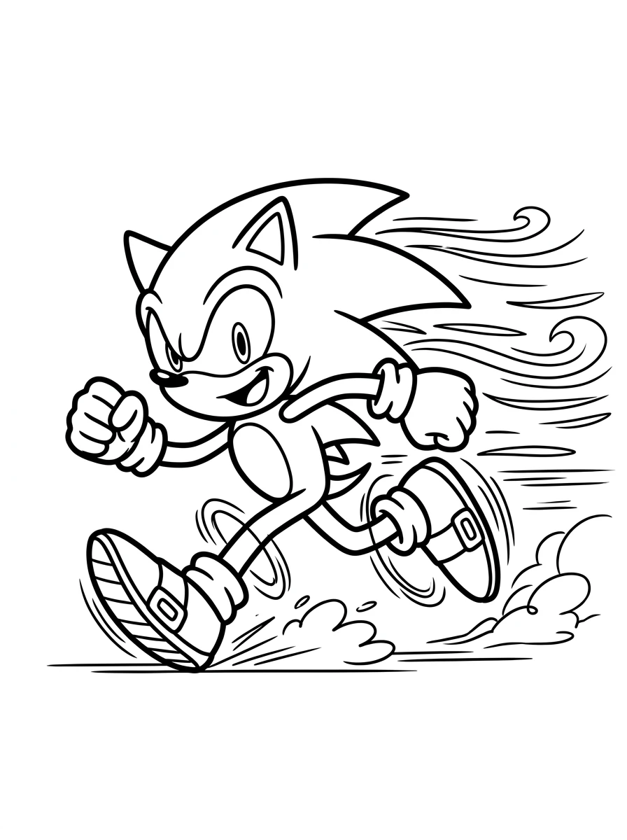 Sonic courant à toute vitesse