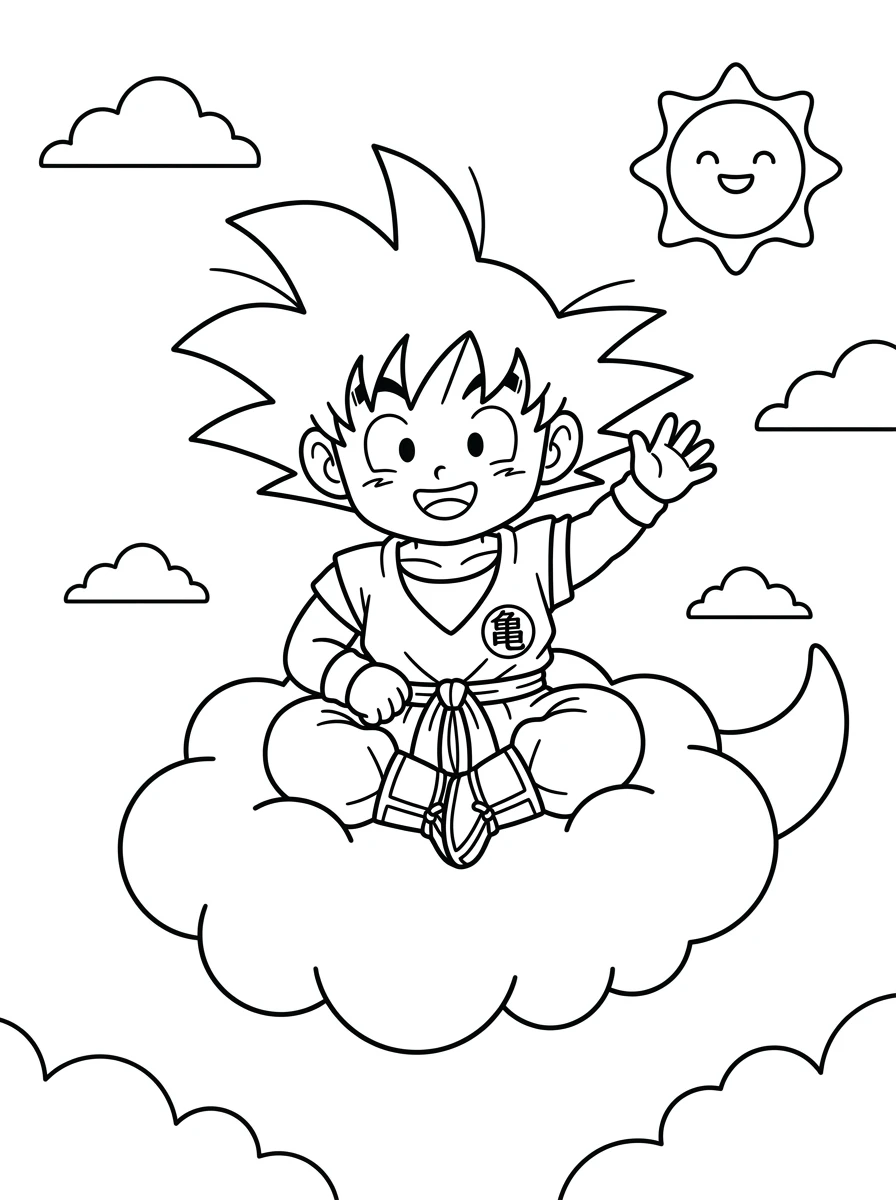 Goku sur son nuage magique