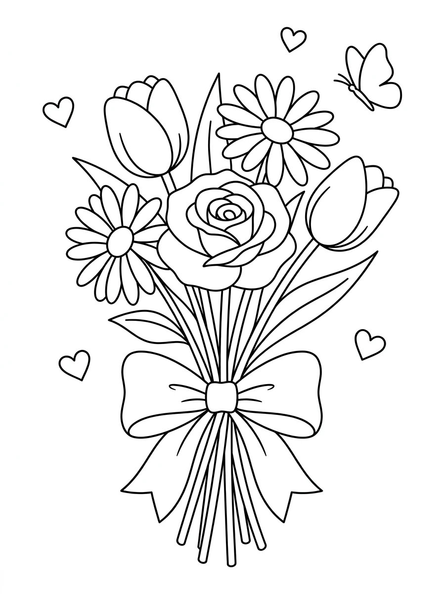 Bouquet printanier et papillon