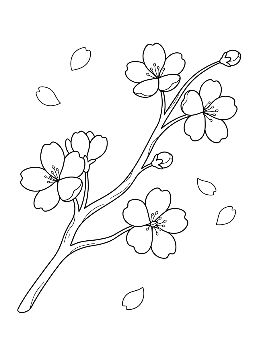 Branche de cerisier en fleurs