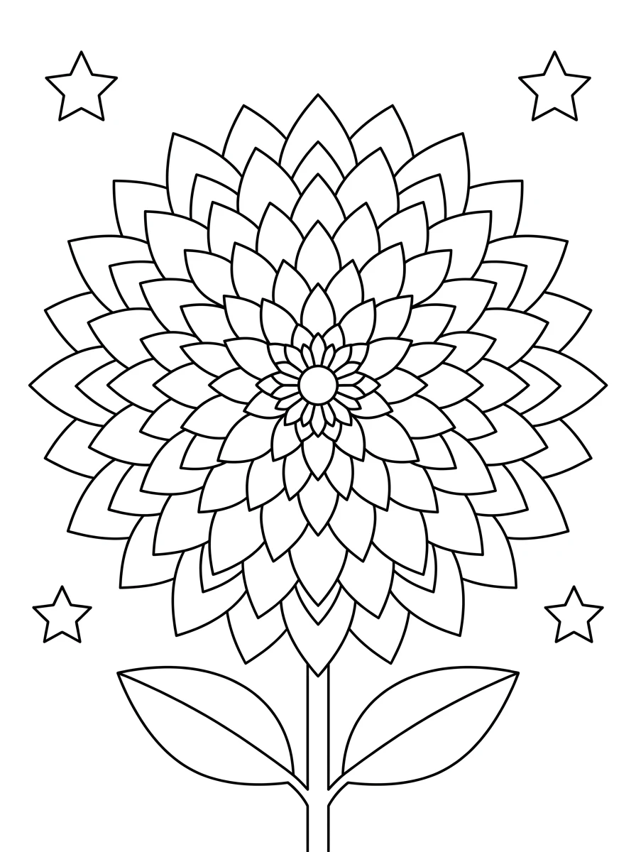 Mandala de dahlia géométrique
