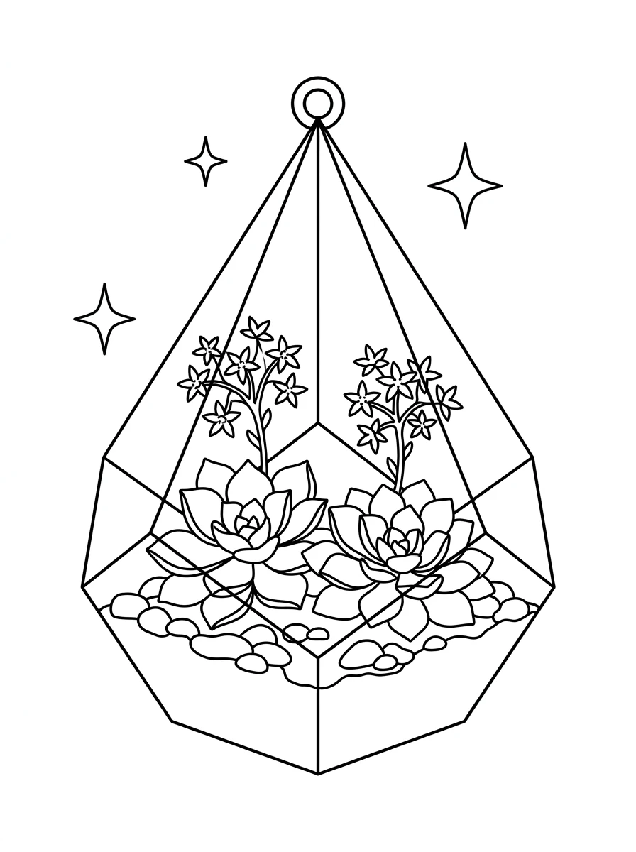 Terrarium de succulentes fleuries