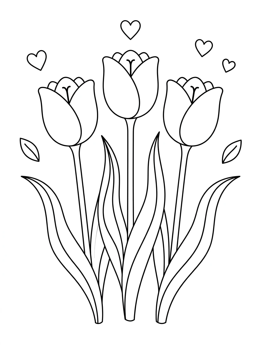 Trio de tulipes printanières