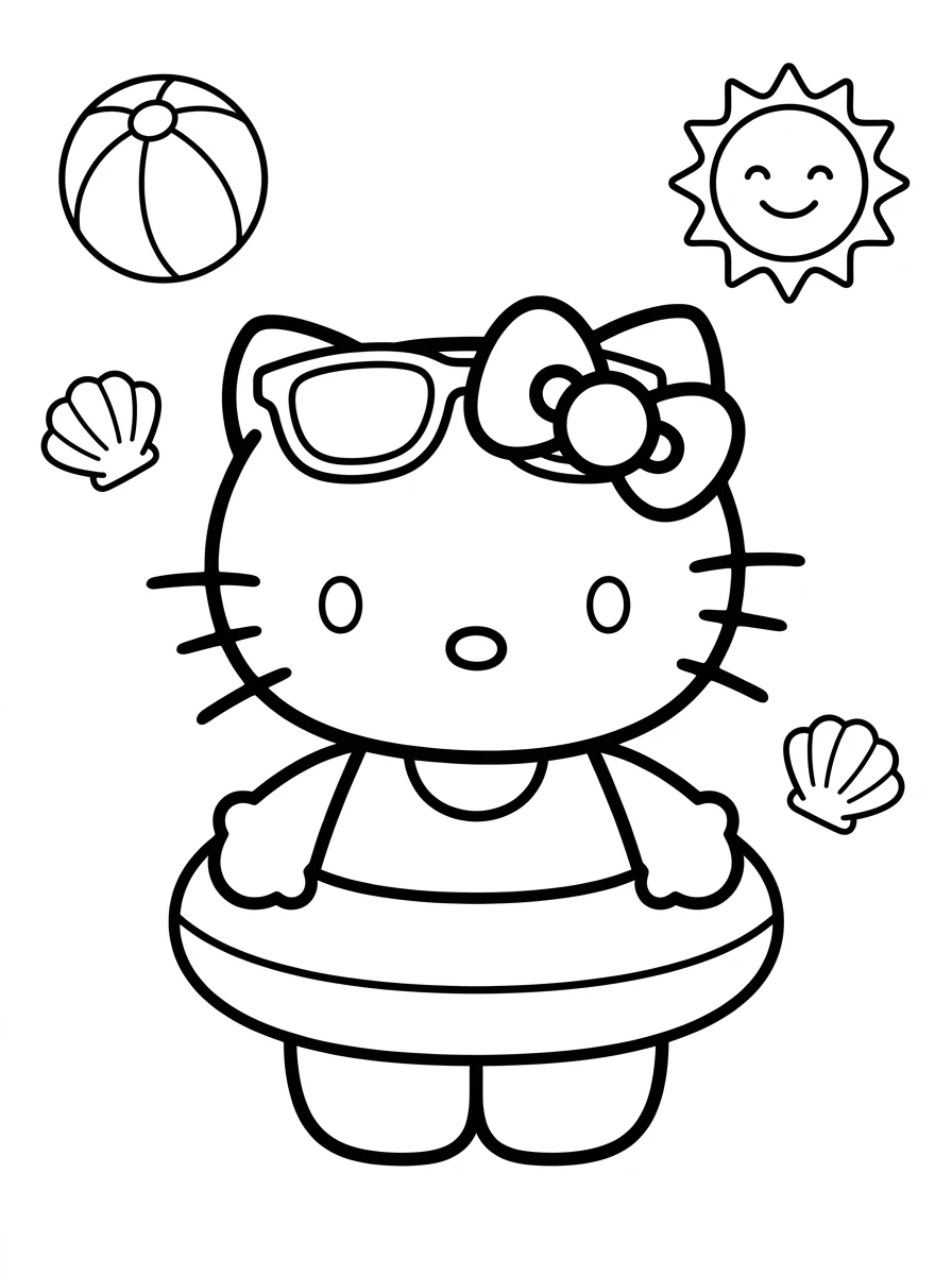Hello Kitty à la plage
