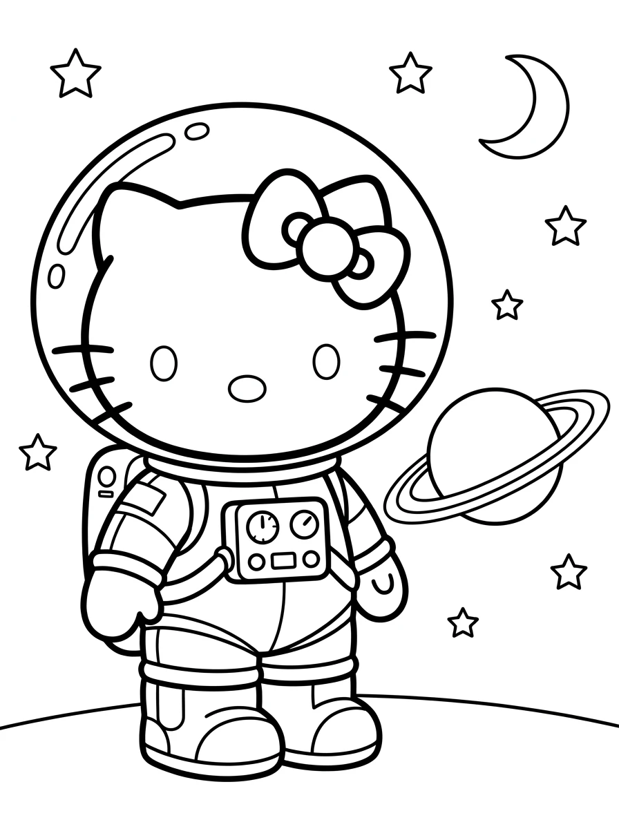 Hello Kitty astronaute dans l'espace