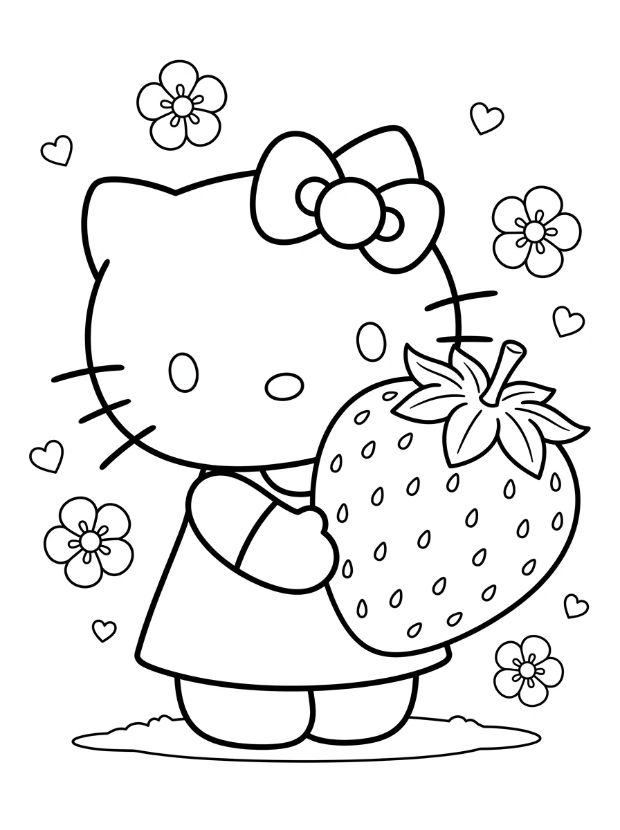 Hello Kitty et sa fraise