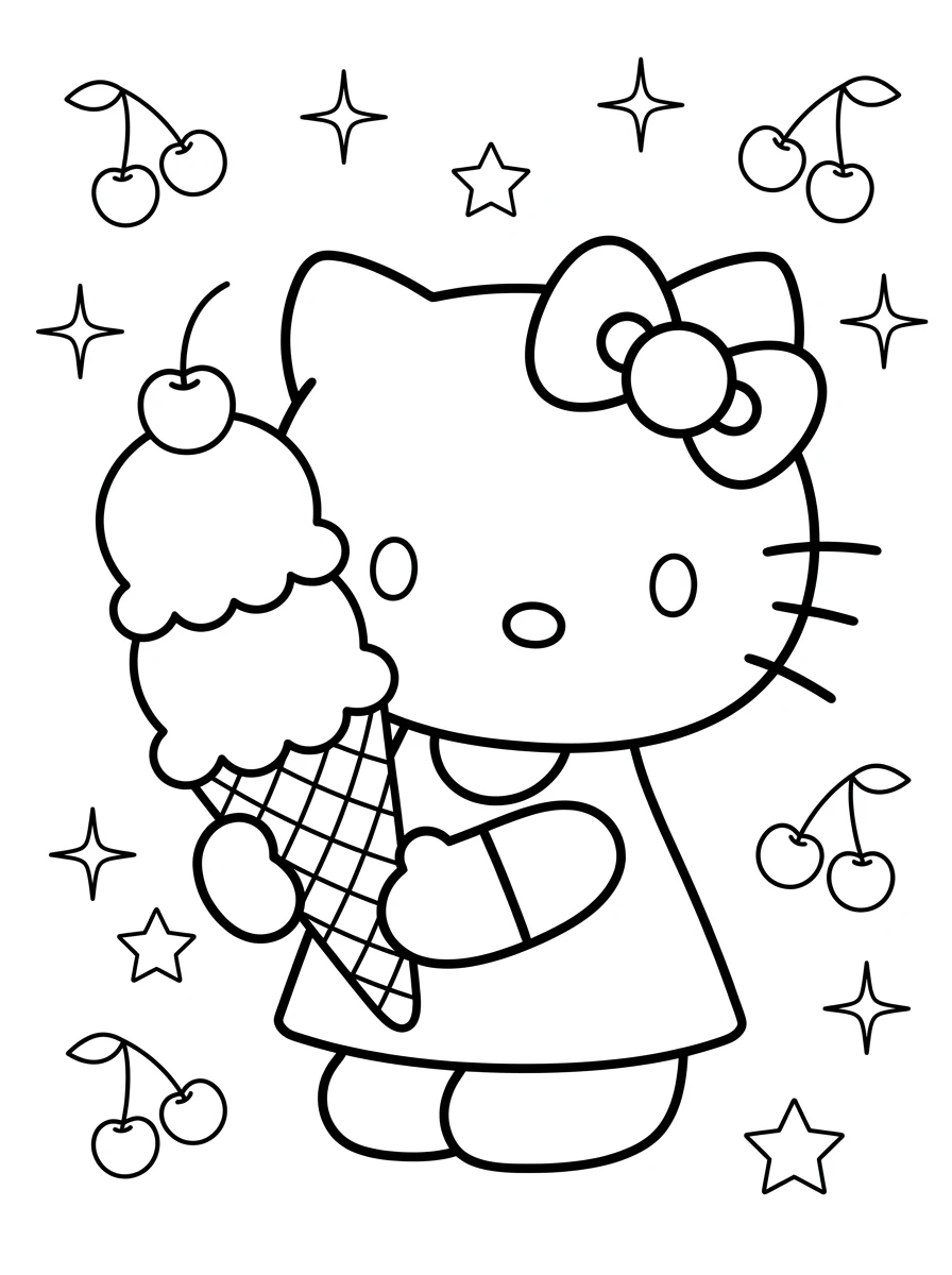 Hello Kitty et sa glace