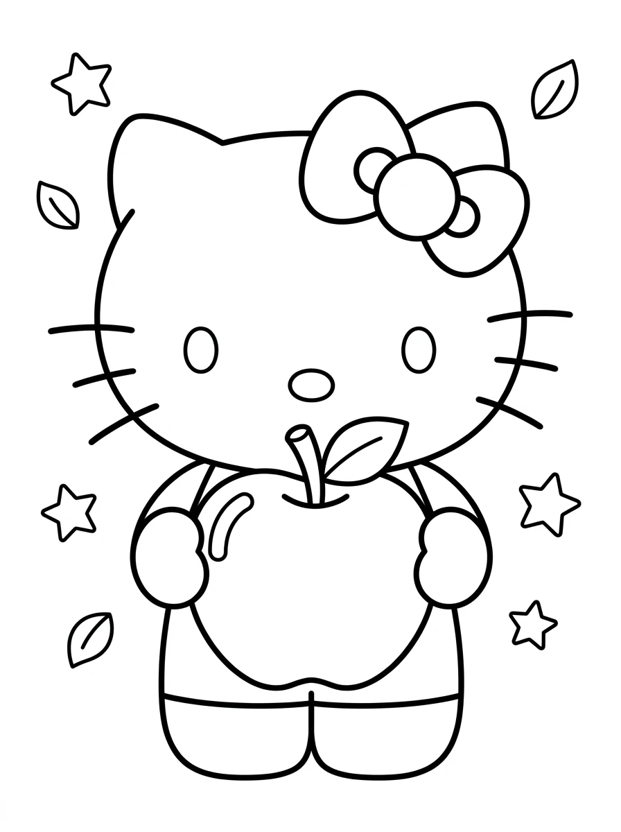 Hello Kitty et sa pomme