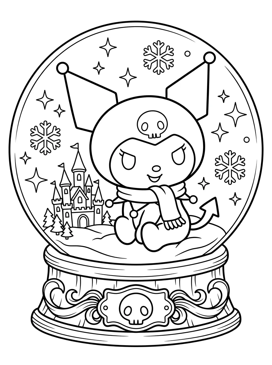 Kuromi dans son globe hivernal