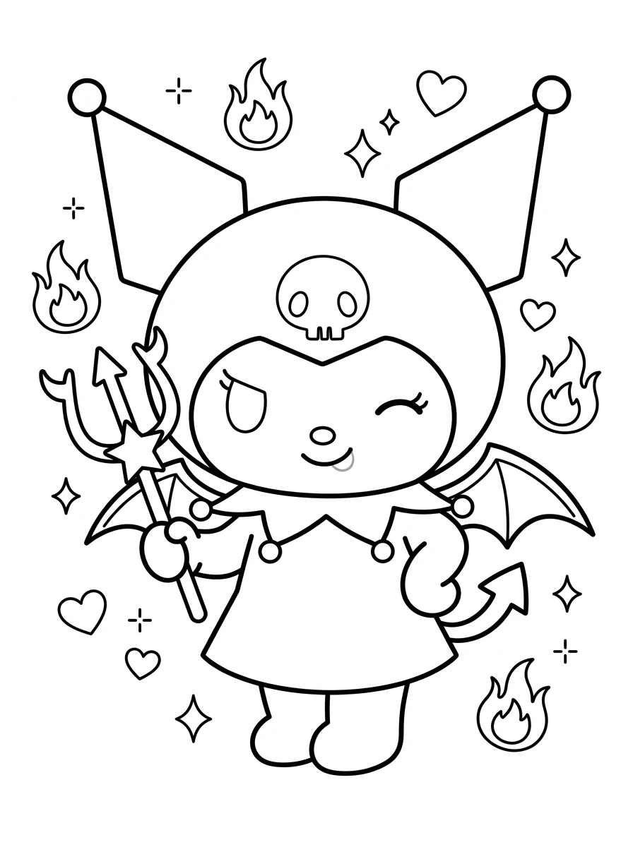Kuromi diablotin et baguette étoilée