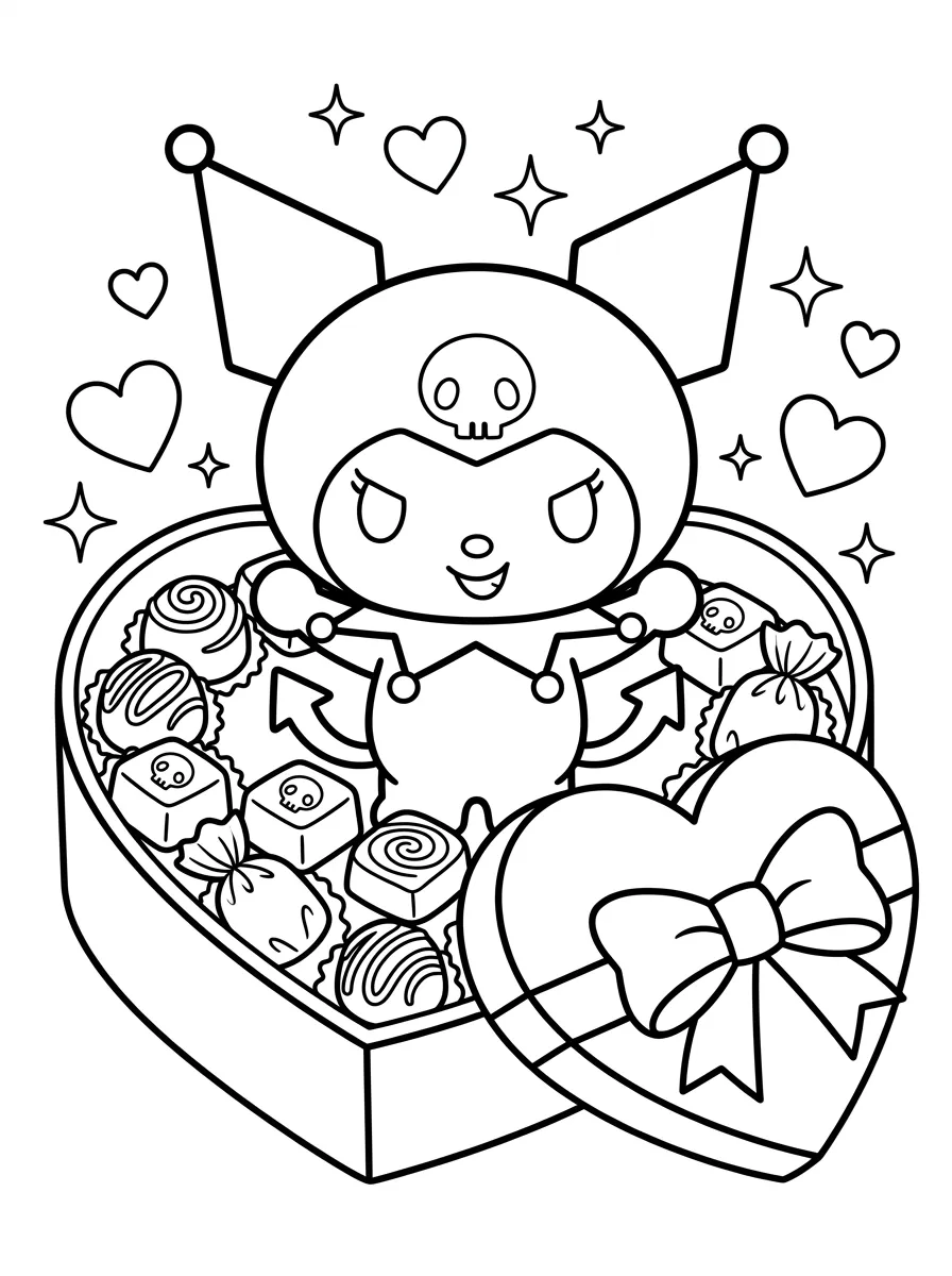 Kuromi et boîte de chocolats
