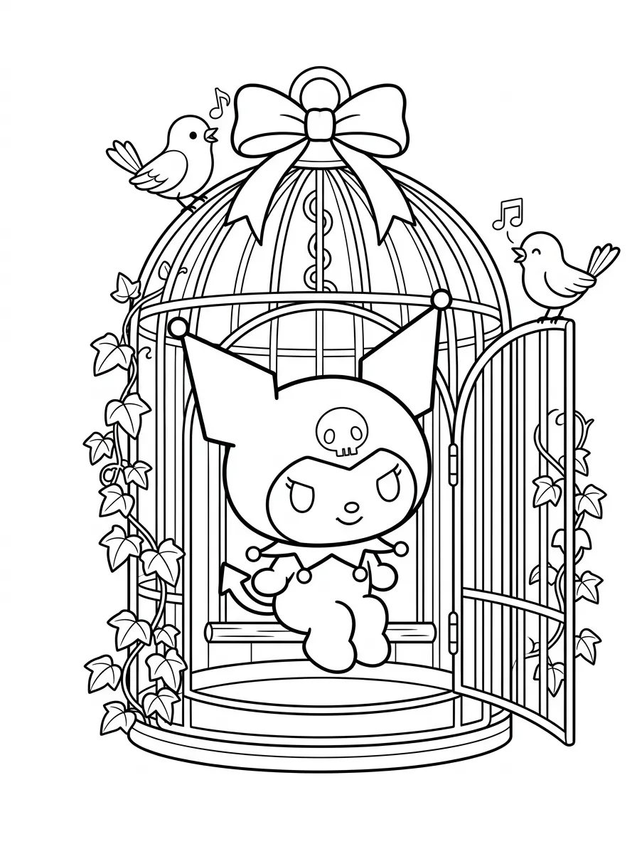 Kuromi et les oiseaux chanteurs