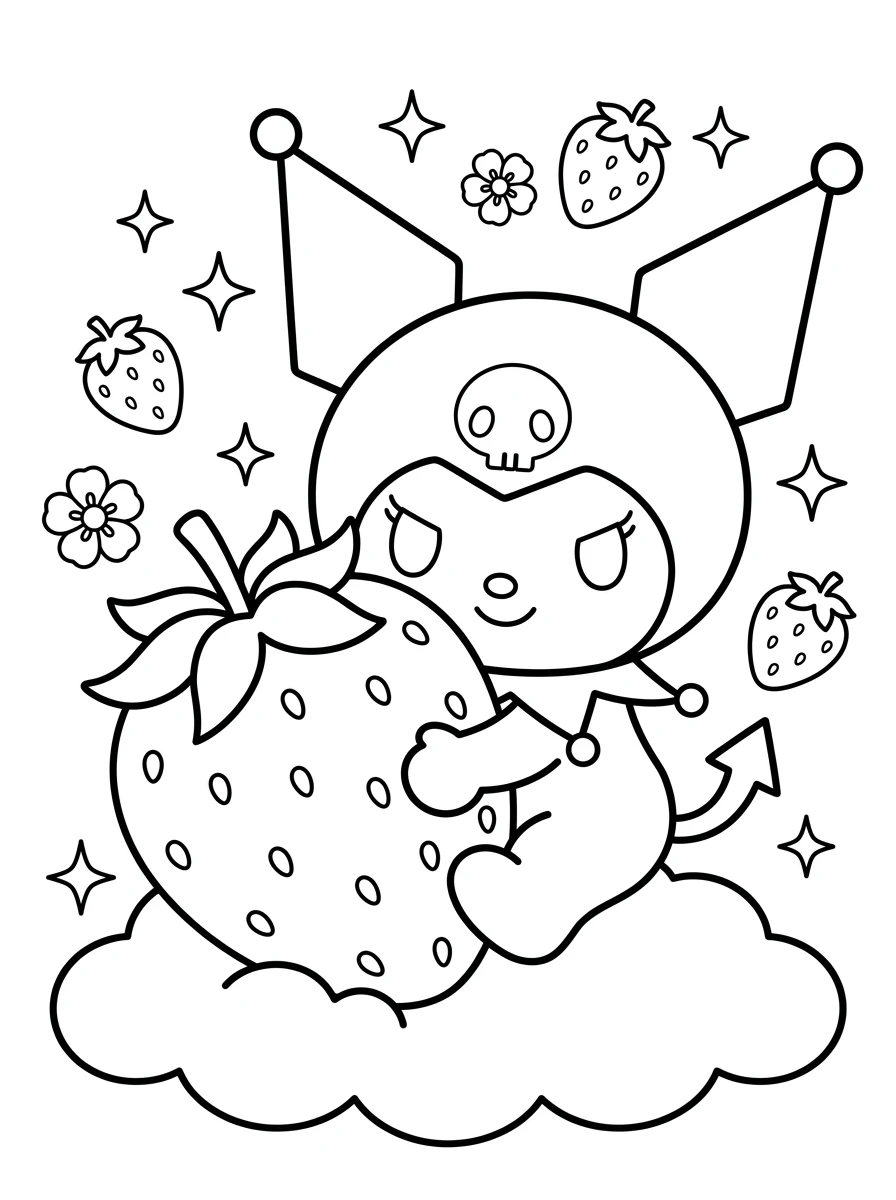 Kuromi et sa fraise géante