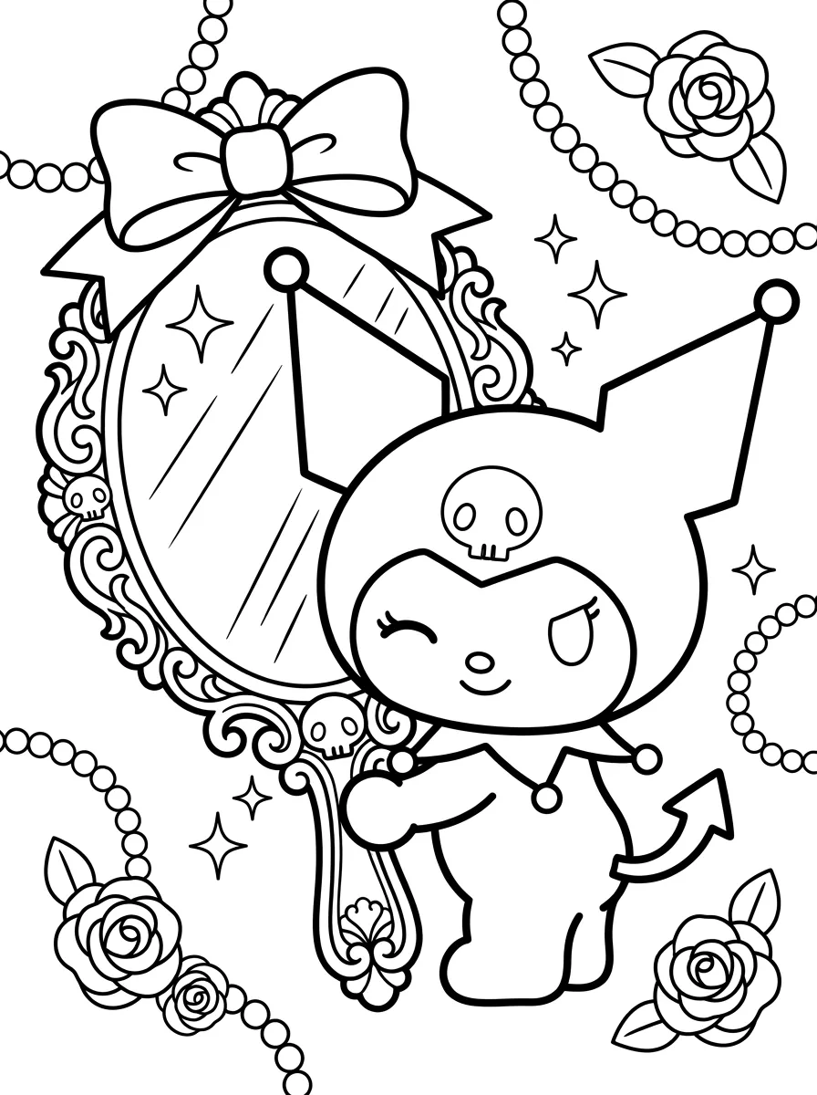 Kuromi et son miroir orné