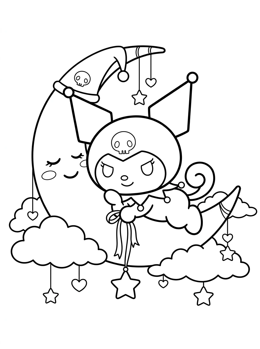 Kuromi paisible sur la lune