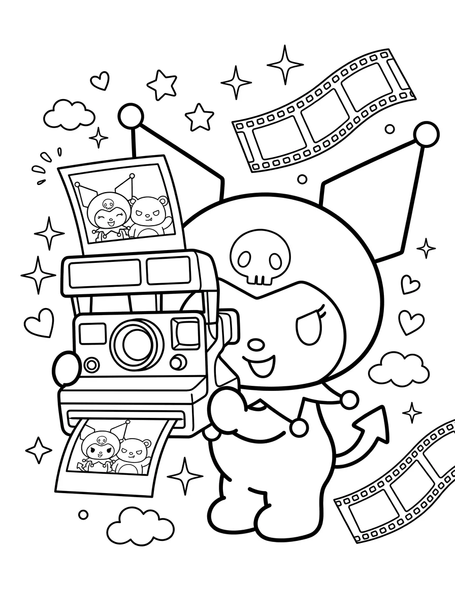 Kuromi prenant une photo
