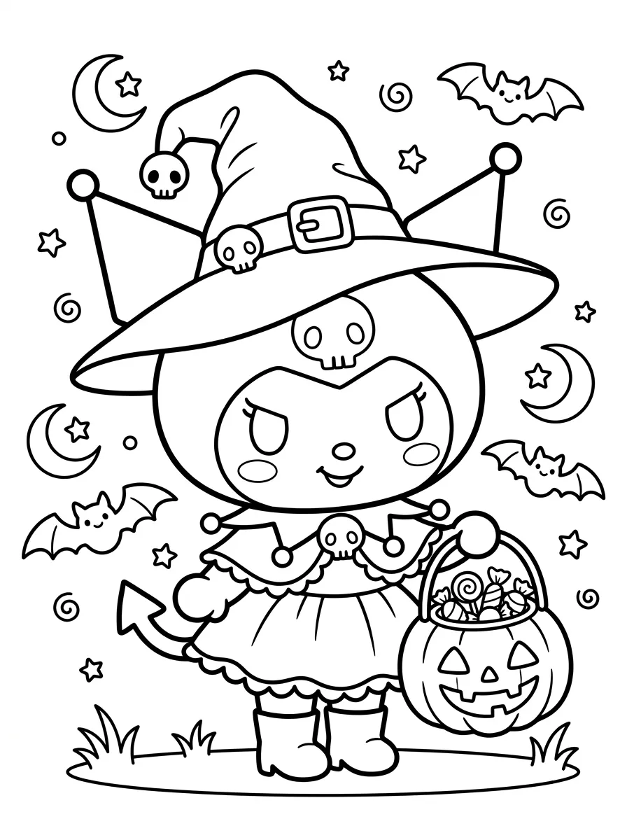 Kuromi sorcière pour Halloween