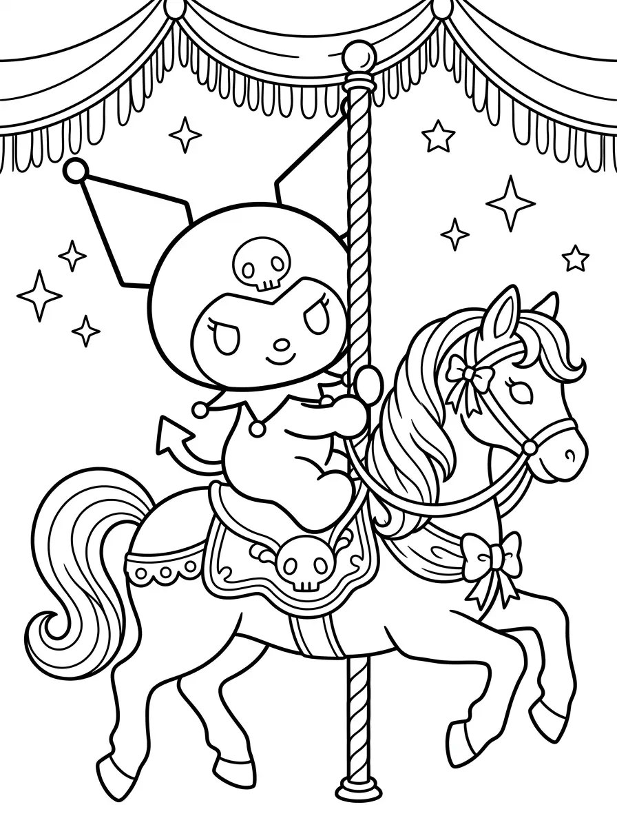Kuromi sur un carrousel