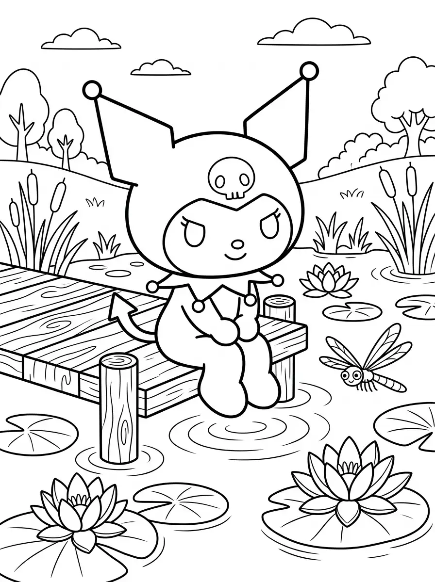 Kuromi sur un ponton