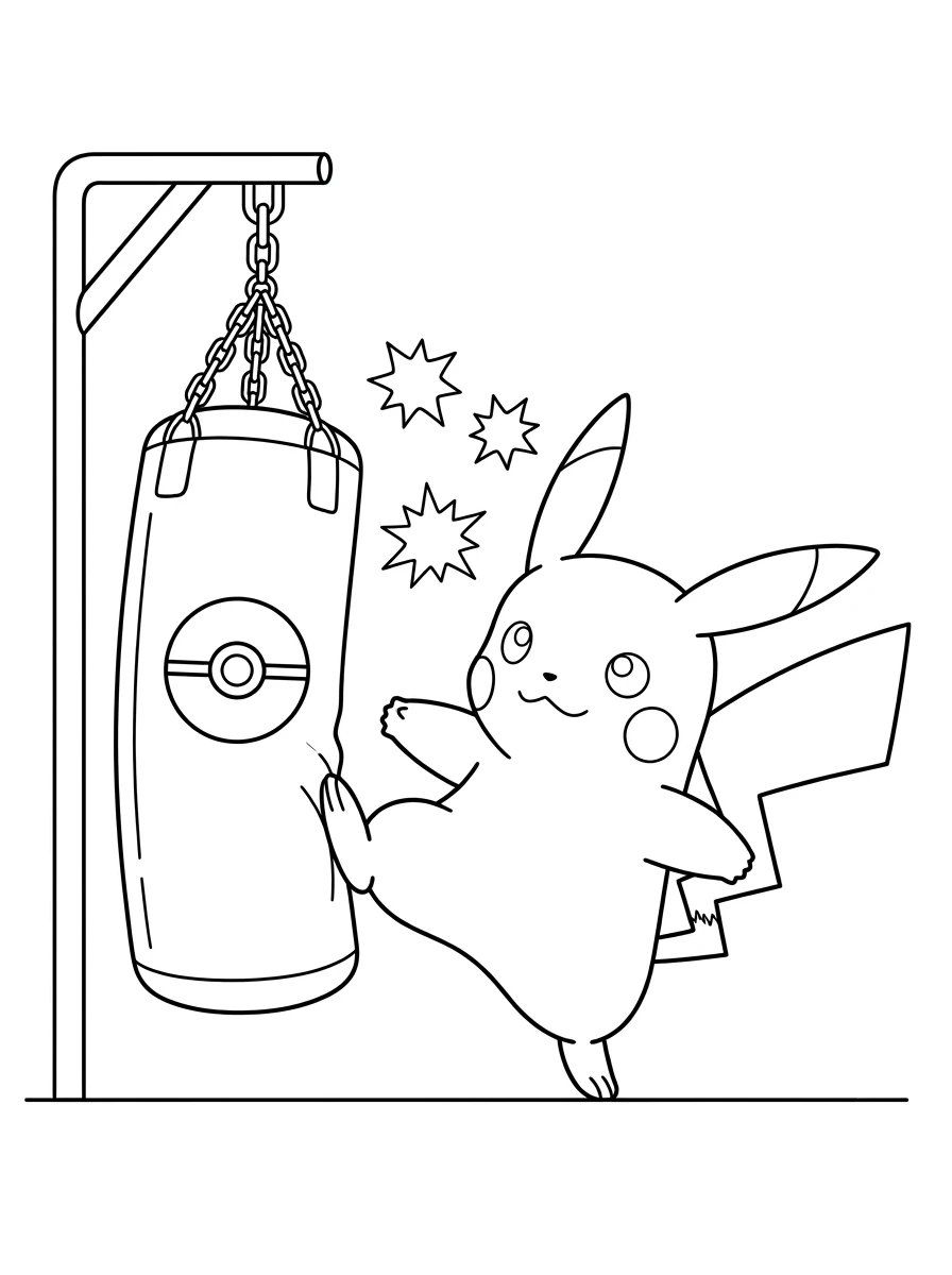 Entraînement vaillant de Pikachu
