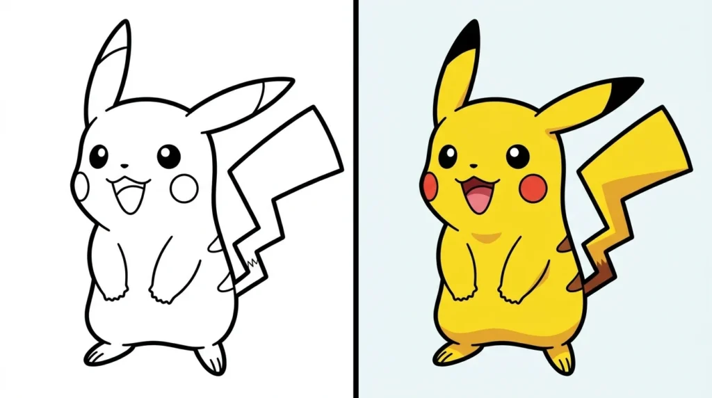 coloriage pikachu Coloriage