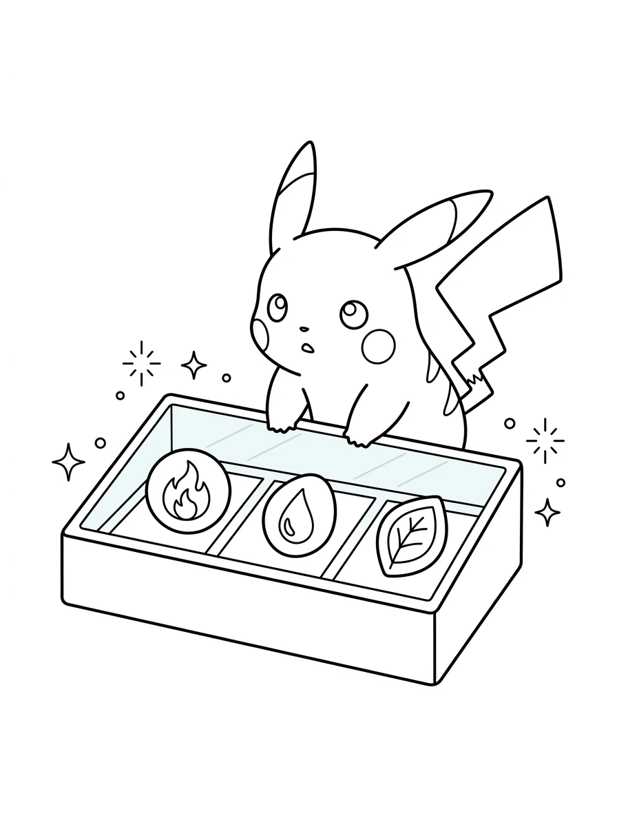 Pikachu et pierres d'évolution